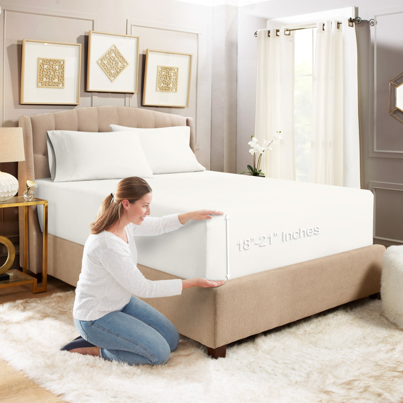 Microfiber Sheet Set, White, Full Sheet Set with 2 Pillowcases