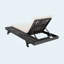 Ensemble de méridienne de détente avec surface latérale peu encombrante, fauteuil inclinable d'extérieur en bois d'acacia noir avec coussin épais de 4 pouces pour le jardin de la piscine