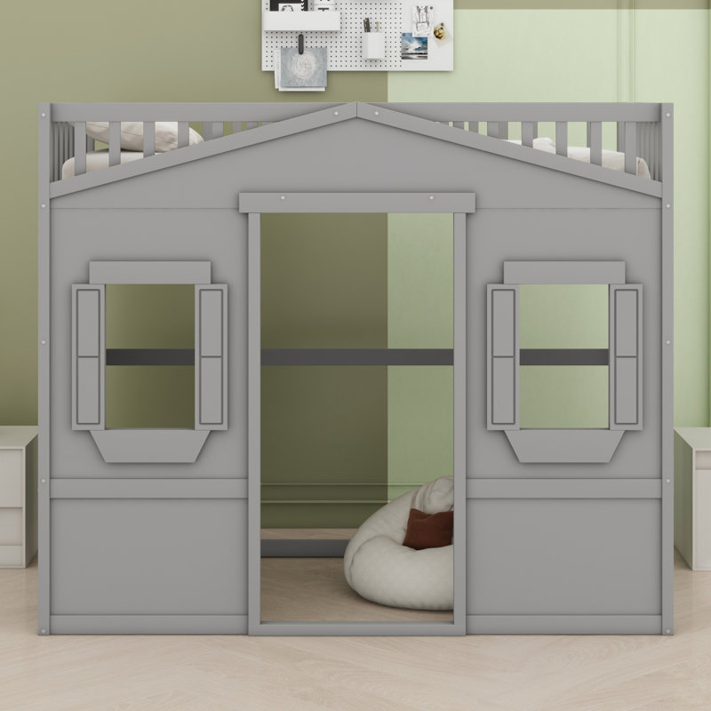 Lit mezzanine avec échelle House, Gris