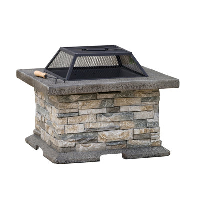 Square MGO Fire Pit With Smokeless Design For Outdoor Gatherings And Year-Round Ambiance.