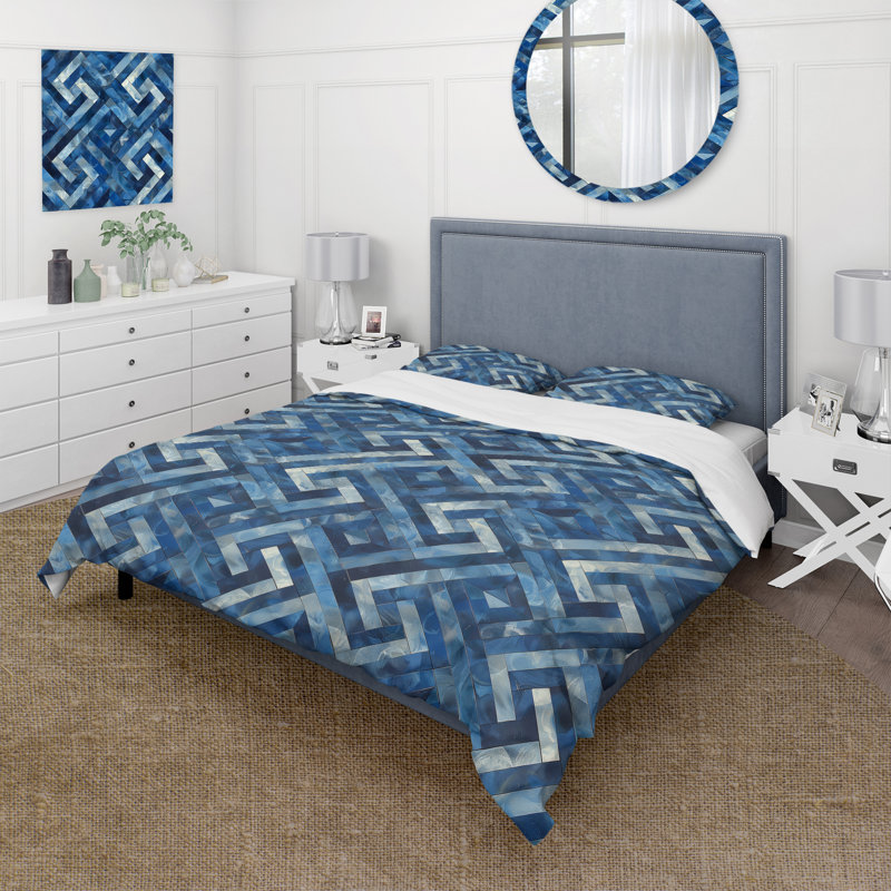 Ensemble de housse de couette bleu beige beige Midcentury Dream IV - Midcentury