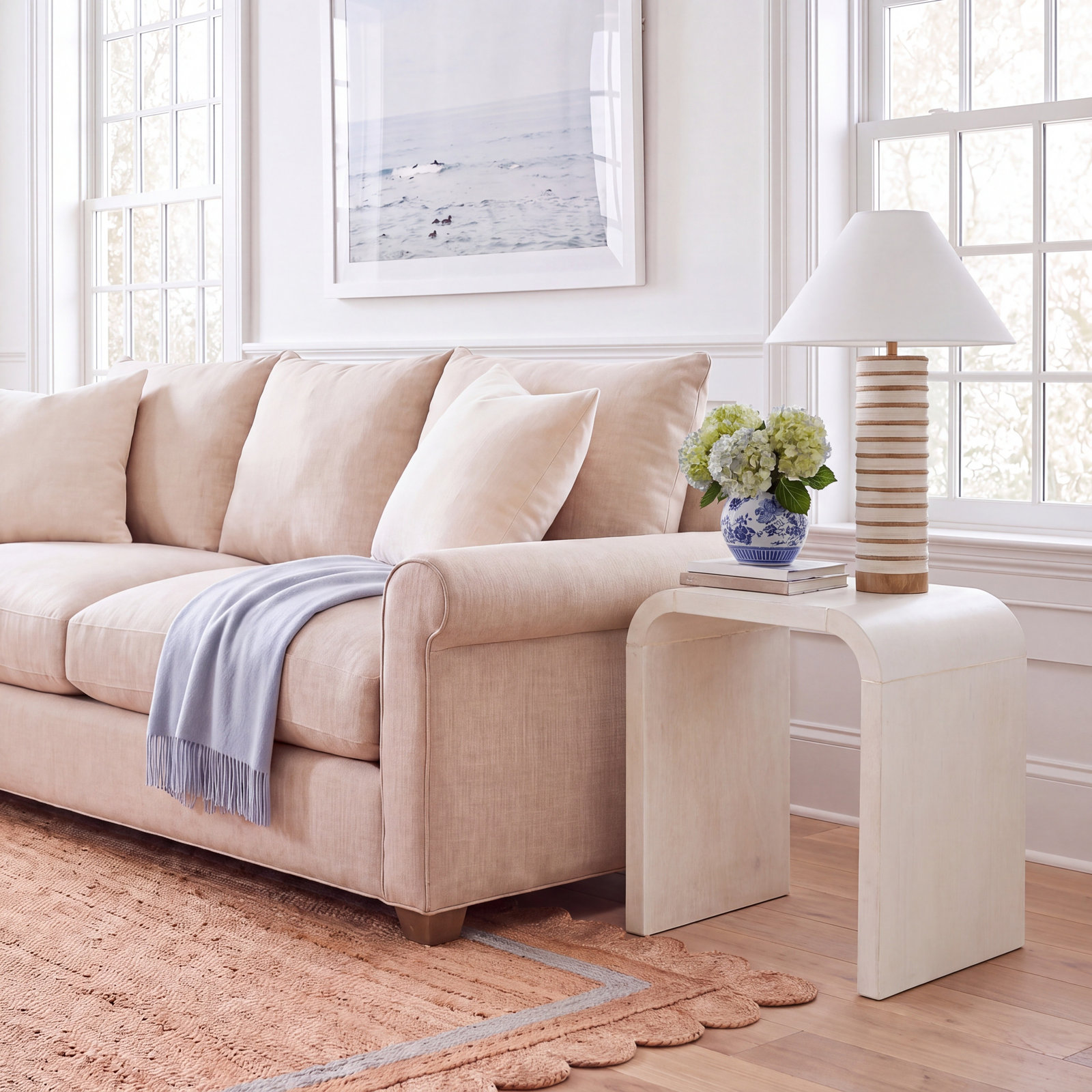 End Table, White Washed