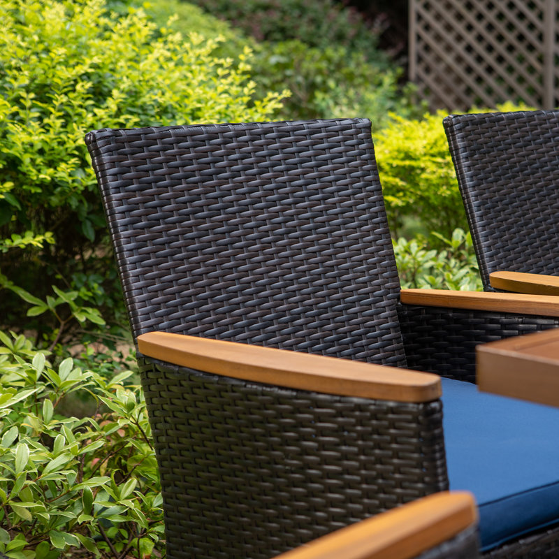 Mariana 8 - Person Wicker Patio Dining Set with Square Table , Cushions Included