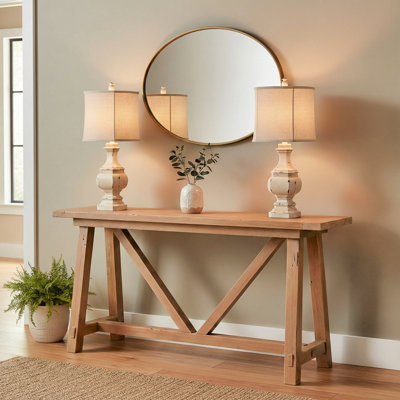 28.25" Resin Table Lamp With Oatmeal Shade
