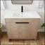 Meuble-lavabo sur pied simple 35,8 po avec plateau en céramique Priscella