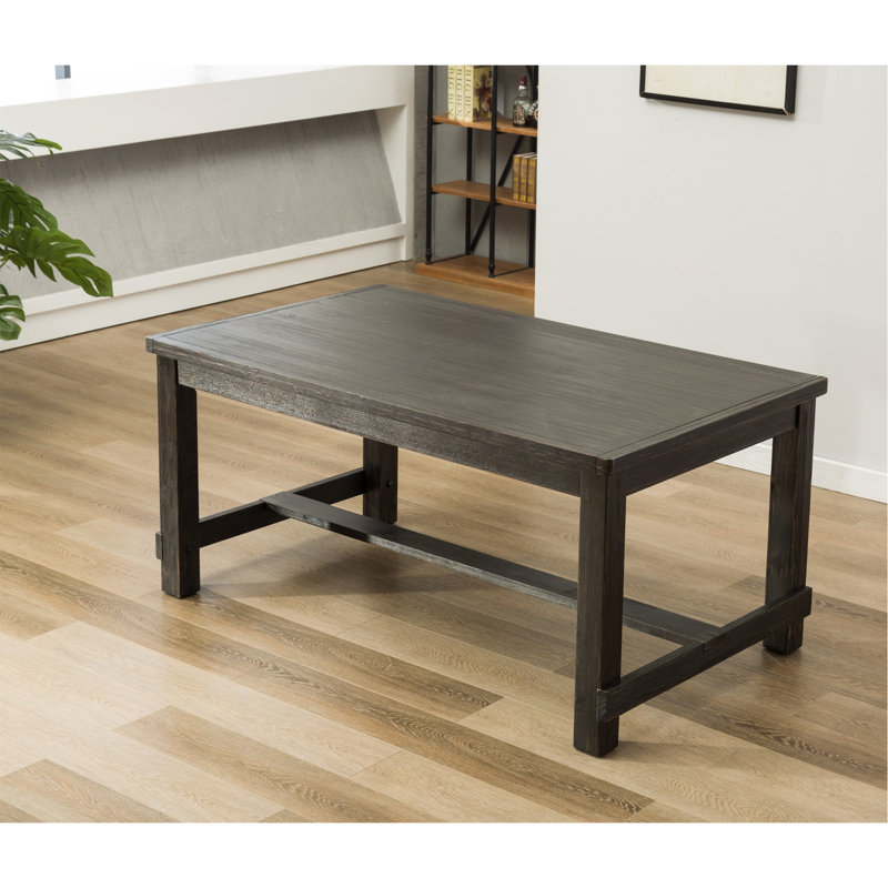 Antique Black Finish Rectangular Wood Dining Table
