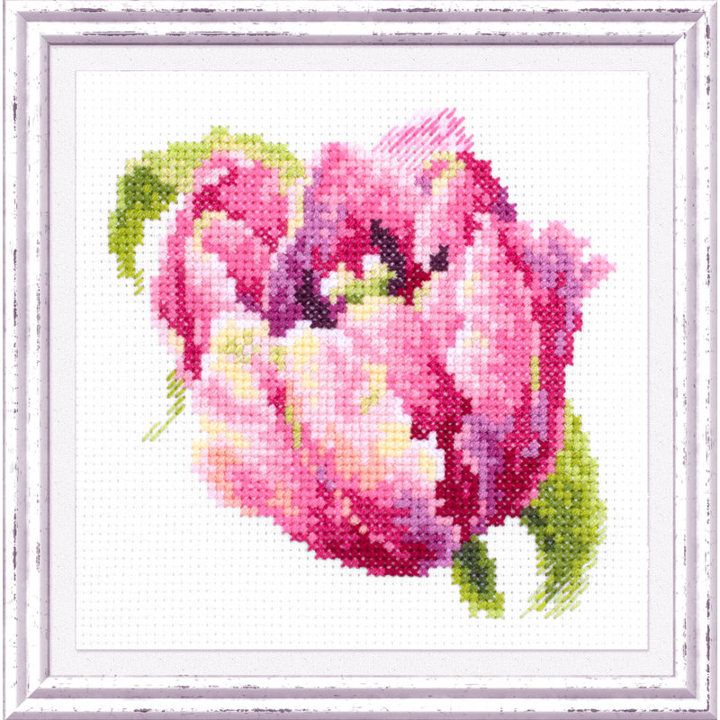 Pink Tulip Counted Cross Stitch Kit by Magic Needle 150-013