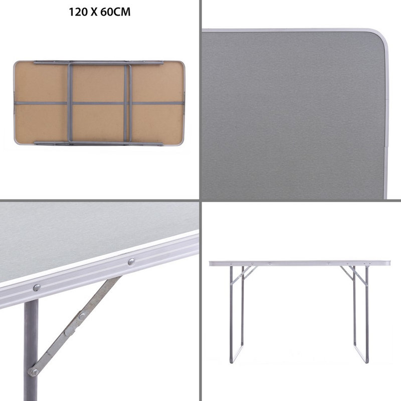 Jaicee 120cm Rectangular Folding Table, Grey