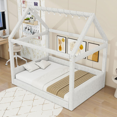 Full Upholstered House Daybed with LED Light
