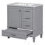Meuble-lavabo 30 po, armoire grise moderne avec bois massif, lavabo, 3 tiroirs et porte pour meuble-lavabo fascinant, structure en bois, lavabo en céramique, superbe fermeture silencieuse-894961089