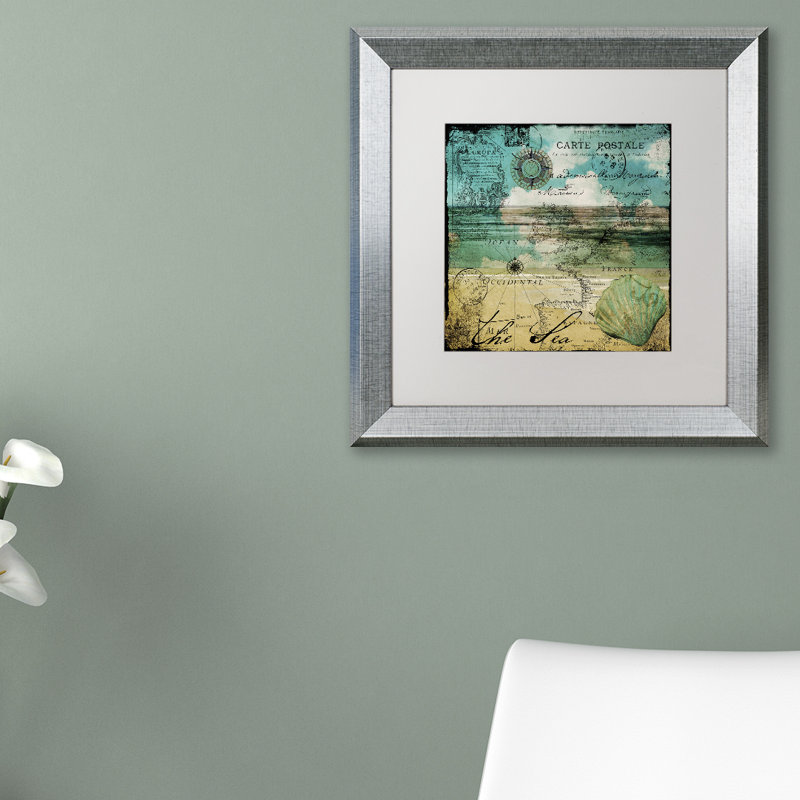 Cadre photo sur toile Jadaya «Ocean Clouds II» par Color Bakery, H 11 po x l 14 po x P 0,5 po, Blanc