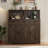 Buffet Storage Cabinet, Farmhouse Sideboard Buffet with Microwave Stand, Wood Storage Cabinet with Barn Door & 3 Drawers, Modern Coffee Bar Cabinet with Shelves for Kitchen, Dining Room, Living Room-2029831953