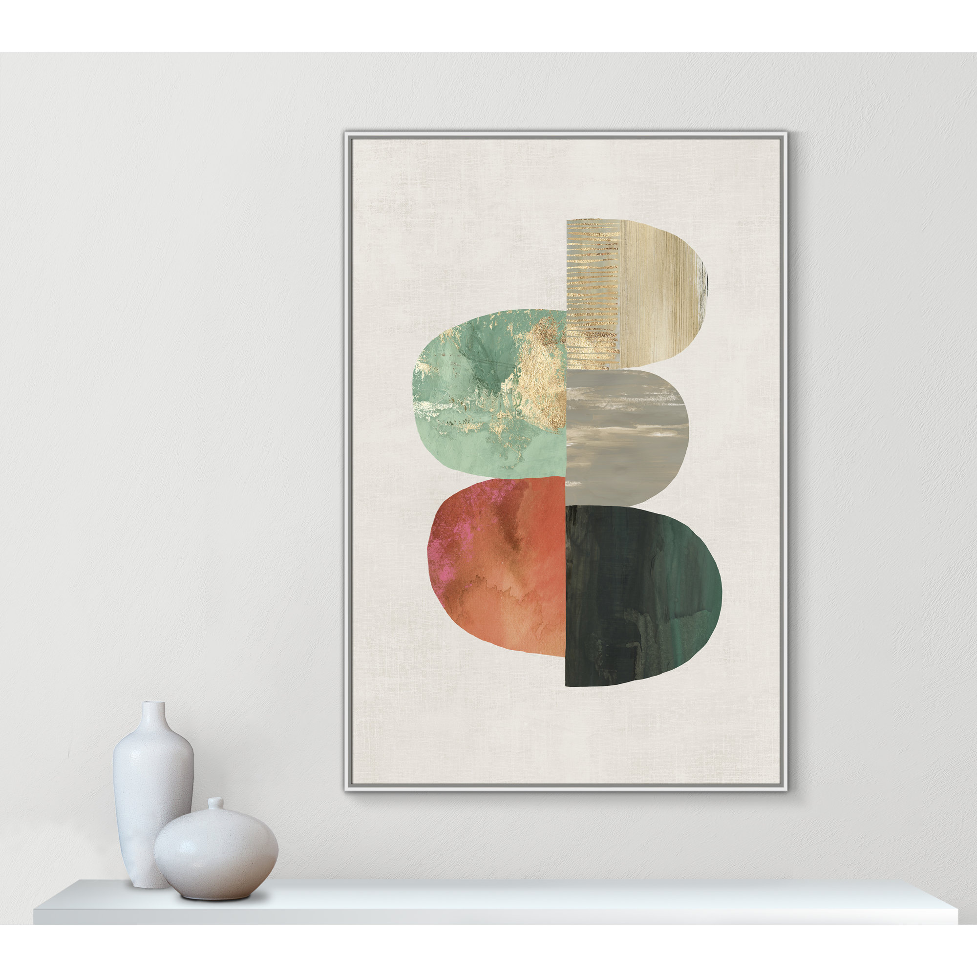 Evolving Energy I - Painting Print, 61.5" H x 41.5" W, White, Picture Framed Canvas