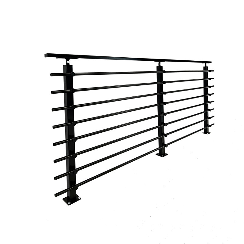 Modern Horizontal Adjustable Railing Banister System for Staircases Balconies and Decks Complete Guard Railing Kit