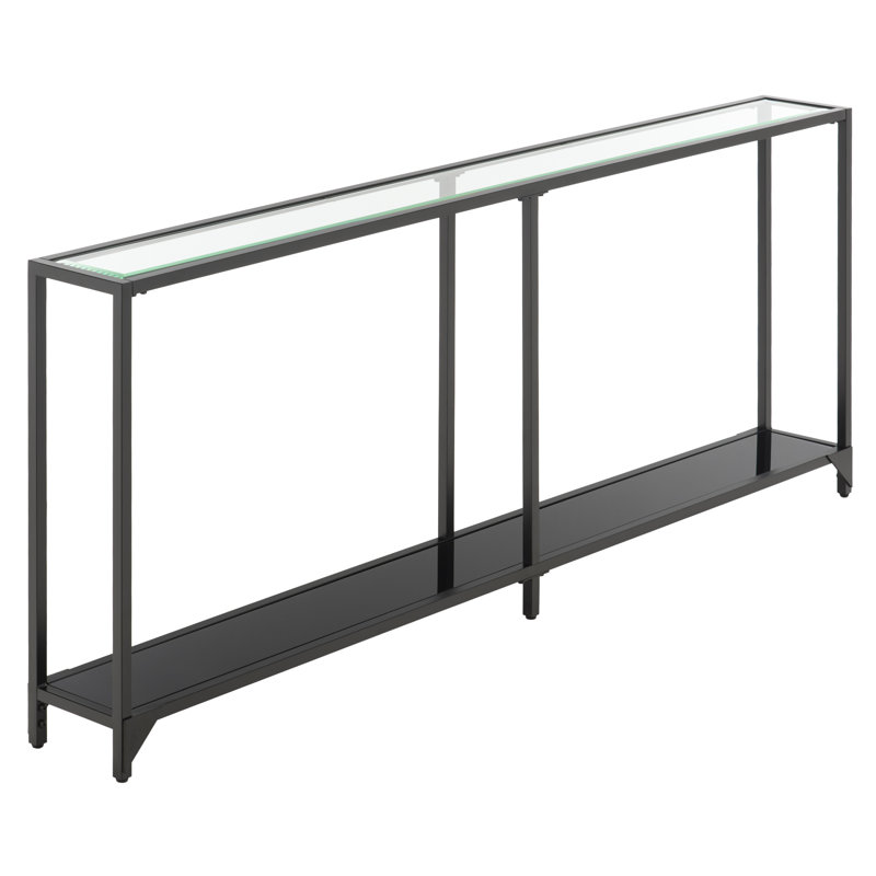 Console Charlie-Adam, 29" H x 72" W x 8" D, Clear, Noir
