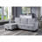 Velvet Reversible Sleeper Sectional Sofa-1734493967