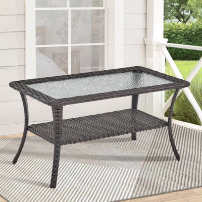 Carolina Rectangular Glass Outdoor Coffee Table