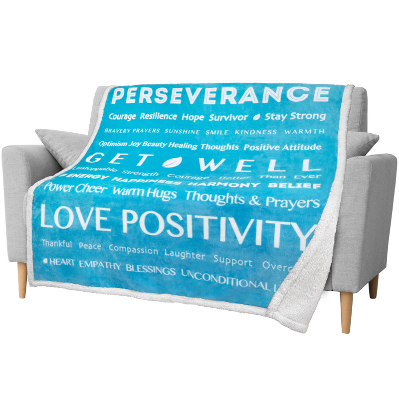 Light Blue Reversible Sherpa Fleece Kids Blanket