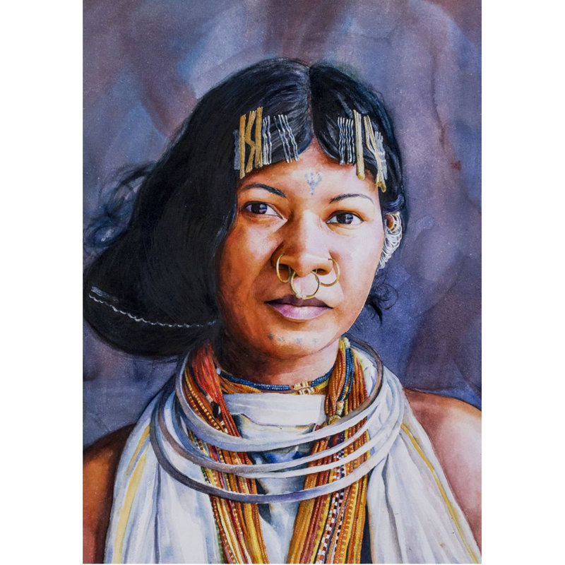 La dame africaine | Aquarelle sur papier | Par Navneeth | Pour la décoration murale