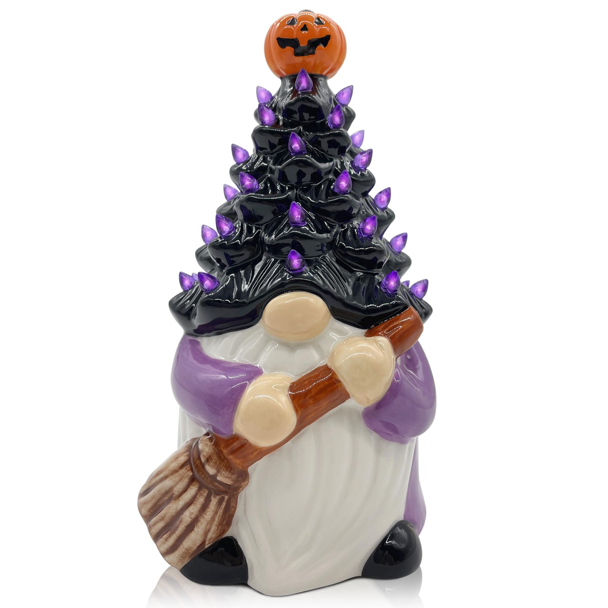 Ceramic Halloween Gnome with Pumpkin