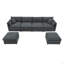 Canapé modulaire en chenille avec coussins doubles-466173739
