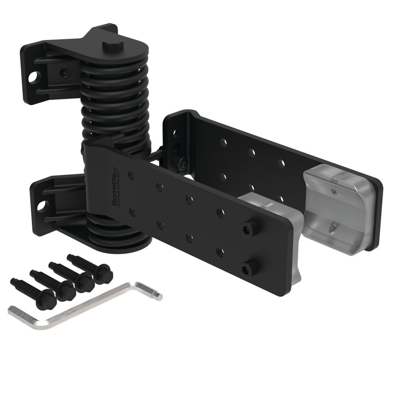 Black Powder-Coated Steel Self-Closing Gate Device