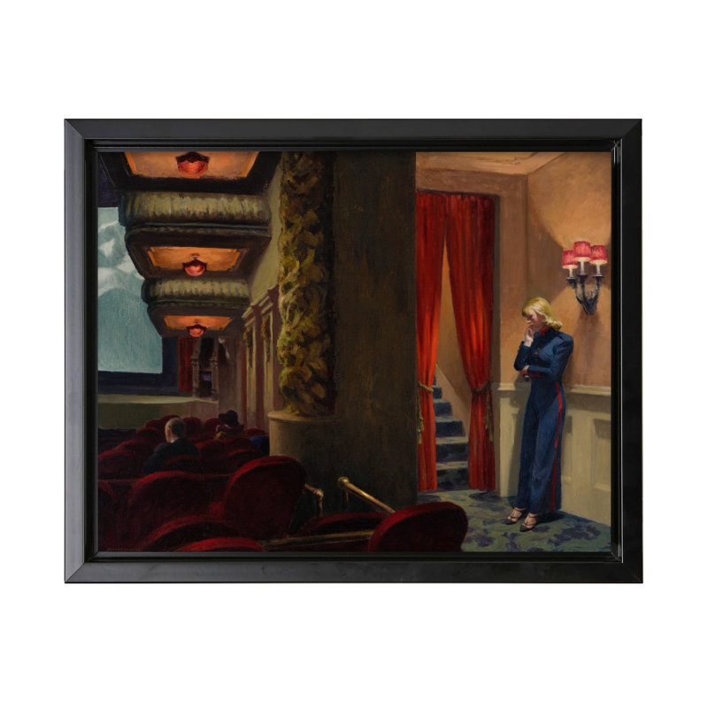 Peinture de film de New York, 11"H x 14"W, Canvas, Black Framed