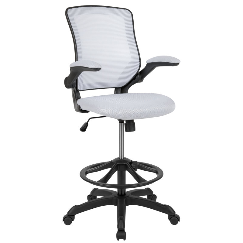 Blue Elephant Mesh Drafting Chair, White