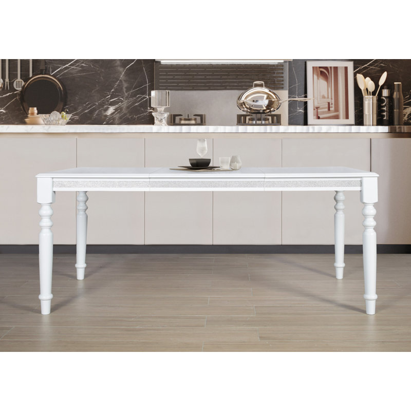 Madigan Solid Wood Base Dining Table, White