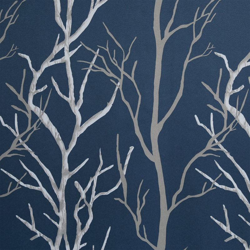 Kingdom Branch Blackout Curtain Panel, Blue, 40" W x 84" L