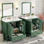 Ensemble de meuble-lavabo 60 po avec lavabos doubles (séparés), lavabos doubles en céramique, tablette de rangement et tiroirs séparés (miroir non inclus) - Solution de salle de bain moderne pour salles de bain spacieuses-2139106047-2139106019