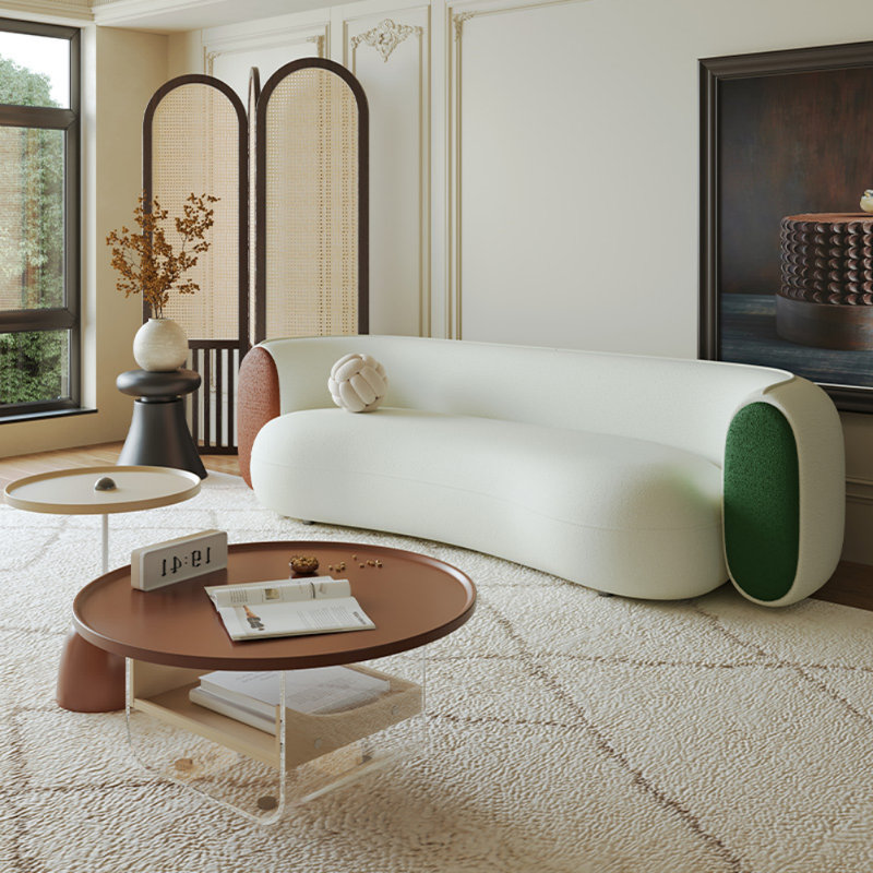 Simple Off-white Curved Sofa