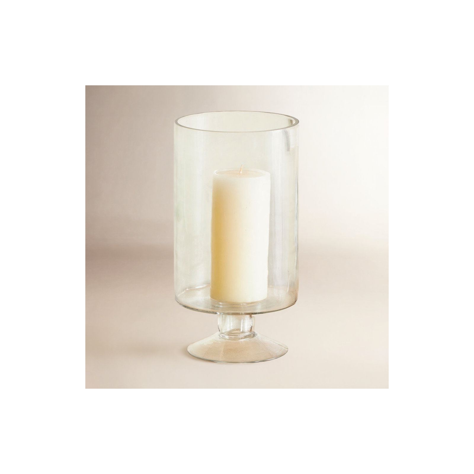 Glass Tabletop Hurricane, 11.3" H x 6" W x 6" D