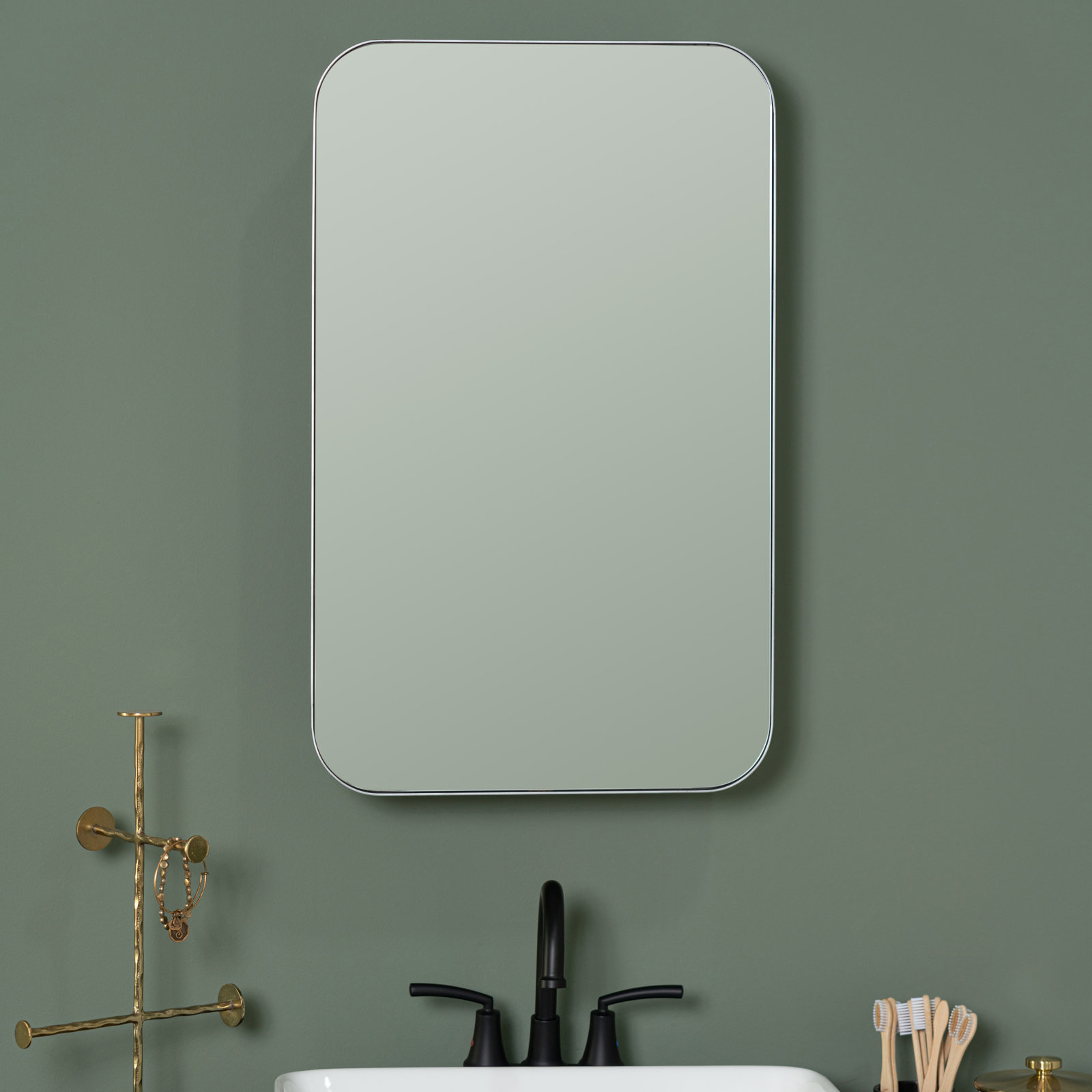 Eaton Recessed Medicine Cabinet, Silver