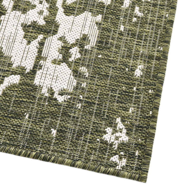 Outdoor Destiny Area Rug Moss Color, 22.5" W x 72" L