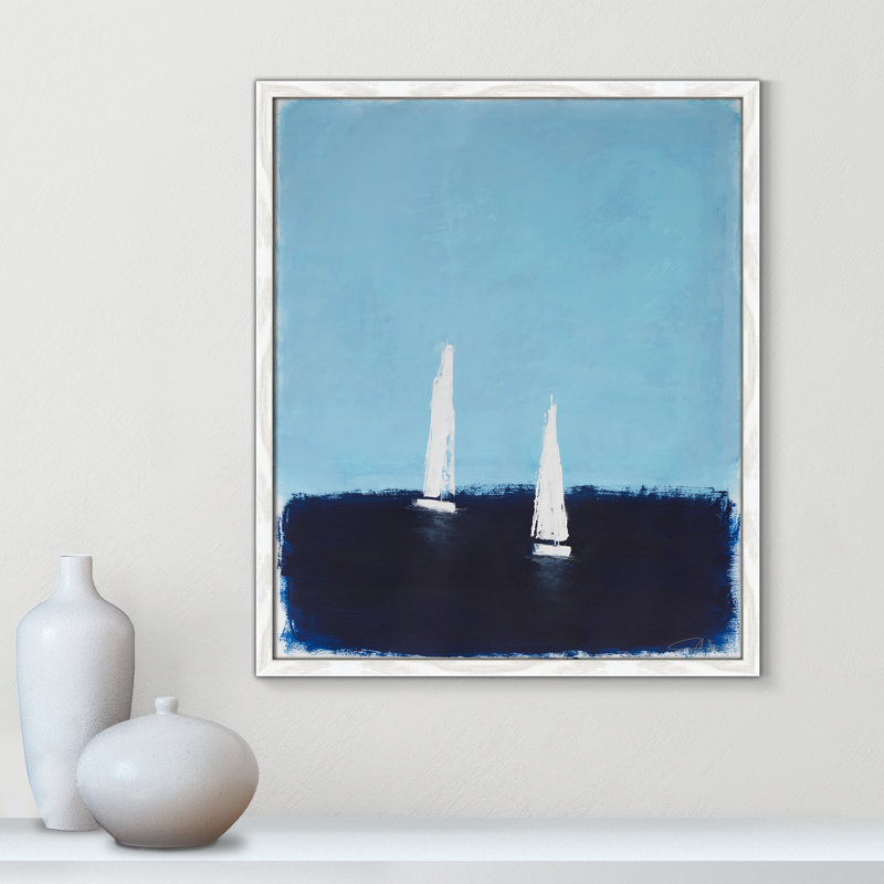 «Morning Sails II» par , L 21,5 po x H 25,5 po, White Woodgrain, Impression encadrée