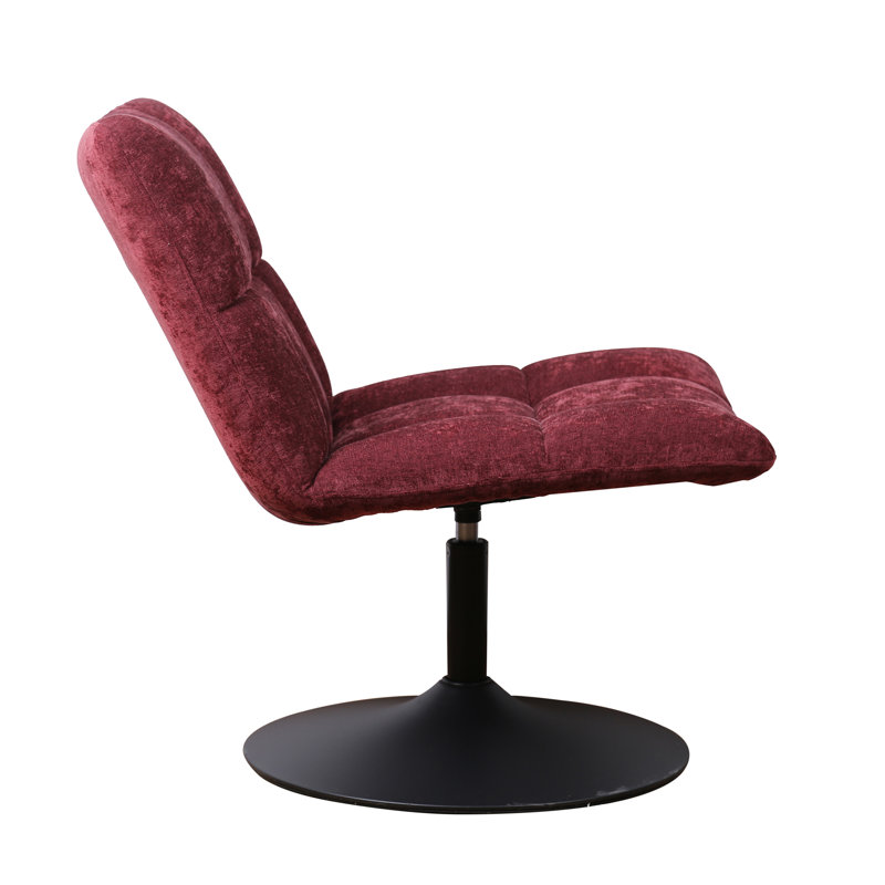Birt Upholstered Swivel Accent Chair, Berry Red