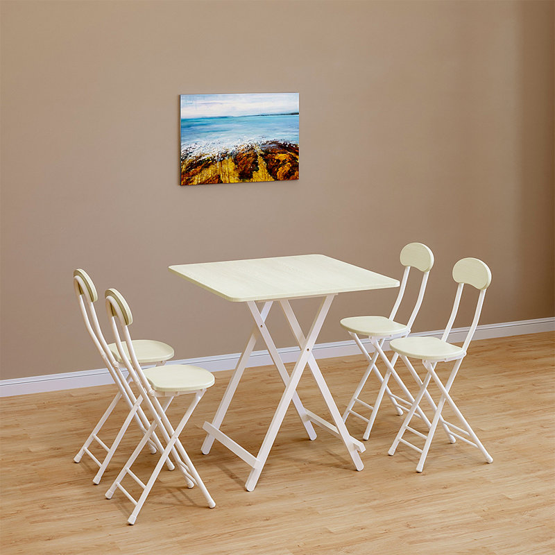 Kruter Foldable Square Dining Table, 74cm H x 70cm L x 70cm W, White