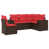 Coussin rouge / cadre brun est en rupture de stock