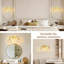 Applique murale rétro en laiton doré à 2 lumières avec abat-jour en verre ambré côtelé-822404650-822404663