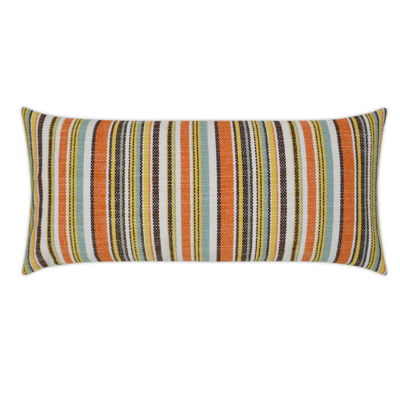 Fancy Stripe Lumbar Indoor/Outdoor Pillow Cover & Insert, Multi