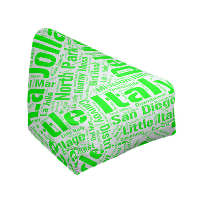 Classic Bean Bag, San Diego, 42" H x 38" W x 29" D, Green Polyester Blend