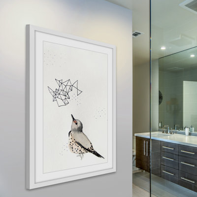 'Northern Flicker' by Christine Lindstrom Framed Print