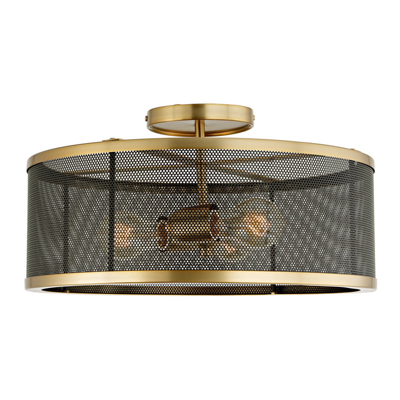 Jame Semi Flush Mount, Satin Brass