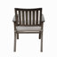 Chaise de salle à manger d'extérieur moderne en aluminium avec coussin (ensemble de 2), gris foncé et argent