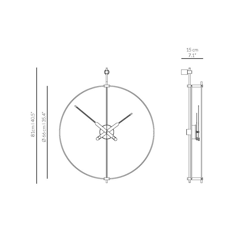 Metal Analog Wall Clock, Gold