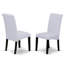 L'ensemble 3 pièces de table de cuisine et chaises comprend une table de salle à manger ronde avec Dropleaf et 2 chaises de salle à manger Parsons en tissu gris, 42 x 42 pouces, noir-38640243-38640242-124508002