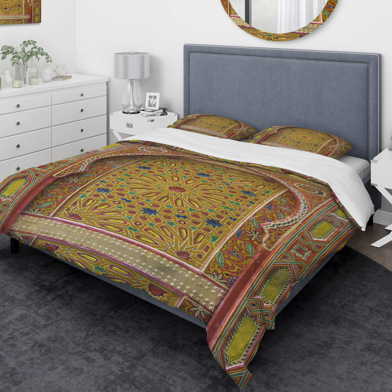 Ensemble de housse de couette designart marocain de la porte d’entrée fez, Housse de couette très grand + 2 taies décoratives