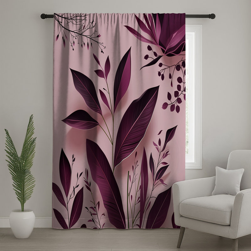 Rideaux à feuilles, voilages floraux et voilages à motif de feuilles - 1 panneau, 50 po x 92 po - 1 panneau, Transparent