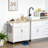 41 Inch Modern Rolling Kitchen Island with Rubberwood Top, Drawers, and White Finish for Enhanced Functionality